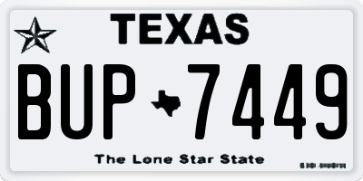 TX license plate BUP7449