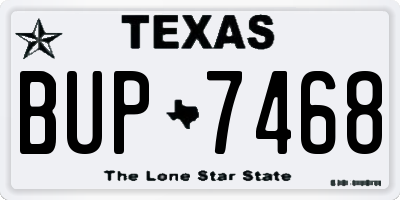 TX license plate BUP7468