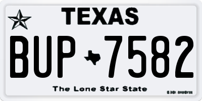 TX license plate BUP7582