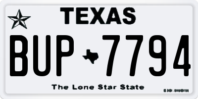 TX license plate BUP7794