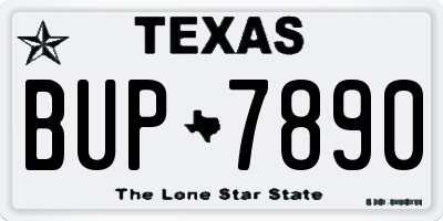 TX license plate BUP7890