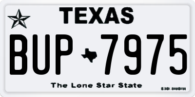 TX license plate BUP7975