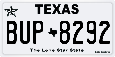 TX license plate BUP8292