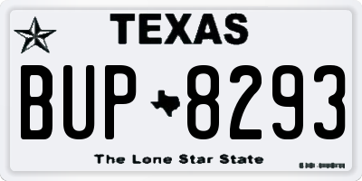 TX license plate BUP8293