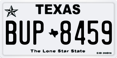 TX license plate BUP8459