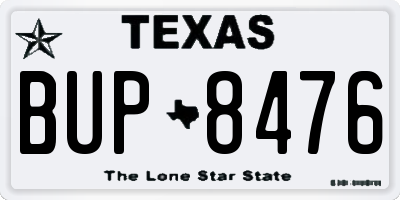 TX license plate BUP8476