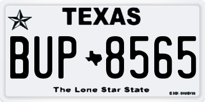 TX license plate BUP8565