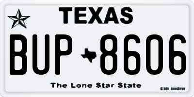 TX license plate BUP8606