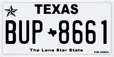 TX license plate BUP8661