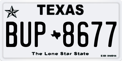 TX license plate BUP8677