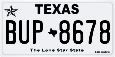 TX license plate BUP8678
