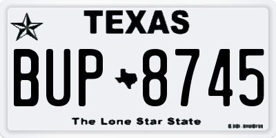 TX license plate BUP8745
