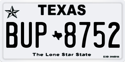 TX license plate BUP8752