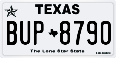 TX license plate BUP8790