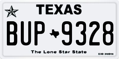 TX license plate BUP9328