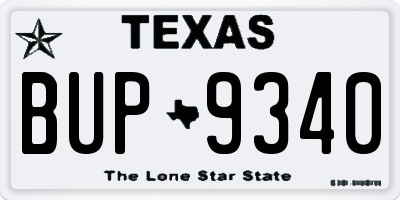 TX license plate BUP9340