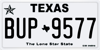 TX license plate BUP9577