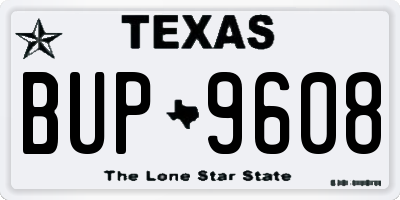 TX license plate BUP9608