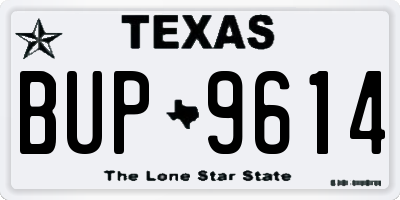 TX license plate BUP9614