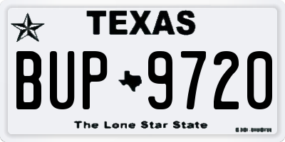 TX license plate BUP9720