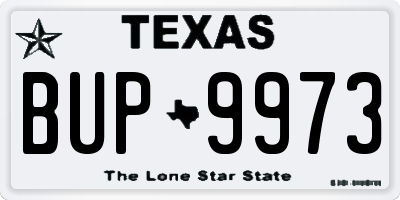 TX license plate BUP9973