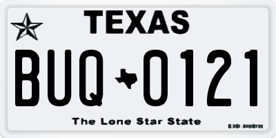 TX license plate BUQ0121