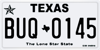 TX license plate BUQ0145