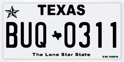 TX license plate BUQ0311