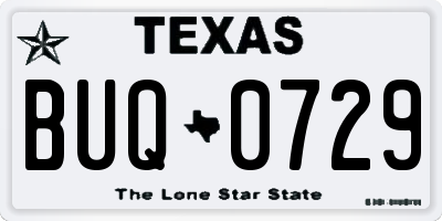 TX license plate BUQ0729