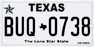 TX license plate BUQ0738