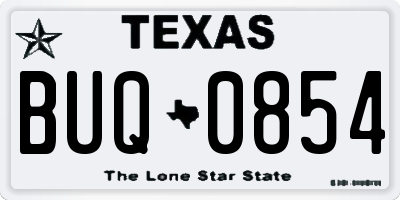 TX license plate BUQ0854