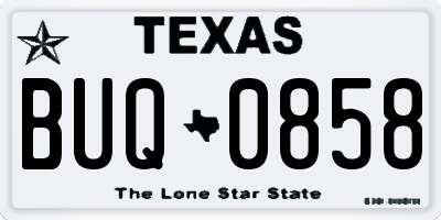 TX license plate BUQ0858