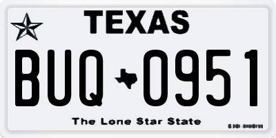 TX license plate BUQ0951