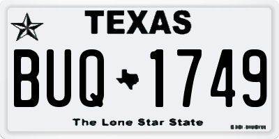 TX license plate BUQ1749