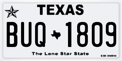 TX license plate BUQ1809