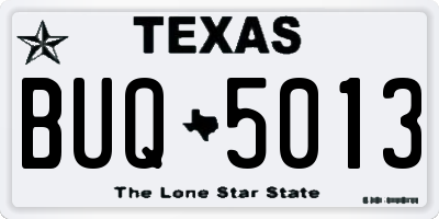 TX license plate BUQ5013