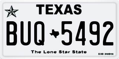 TX license plate BUQ5492