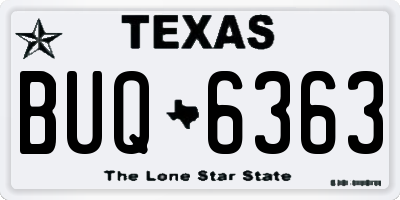 TX license plate BUQ6363