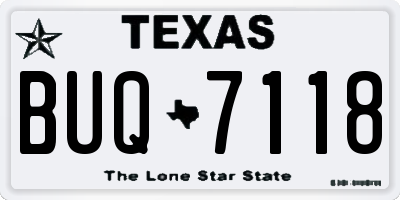 TX license plate BUQ7118