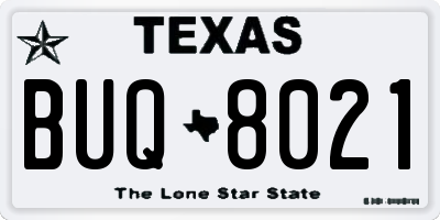 TX license plate BUQ8021