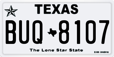 TX license plate BUQ8107