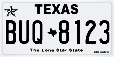 TX license plate BUQ8123