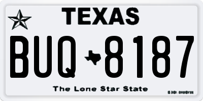 TX license plate BUQ8187