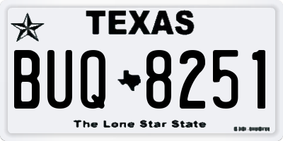 TX license plate BUQ8251