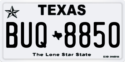 TX license plate BUQ8850