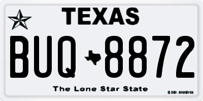 TX license plate BUQ8872