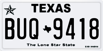 TX license plate BUQ9418