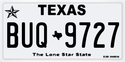 TX license plate BUQ9727