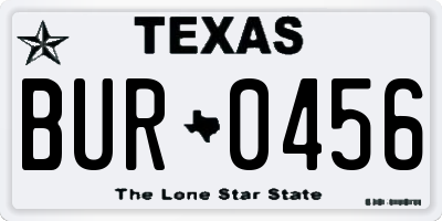 TX license plate BUR0456