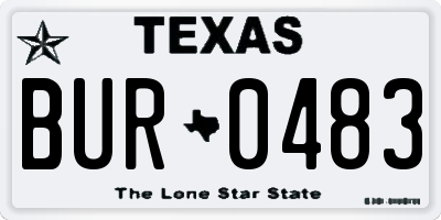 TX license plate BUR0483